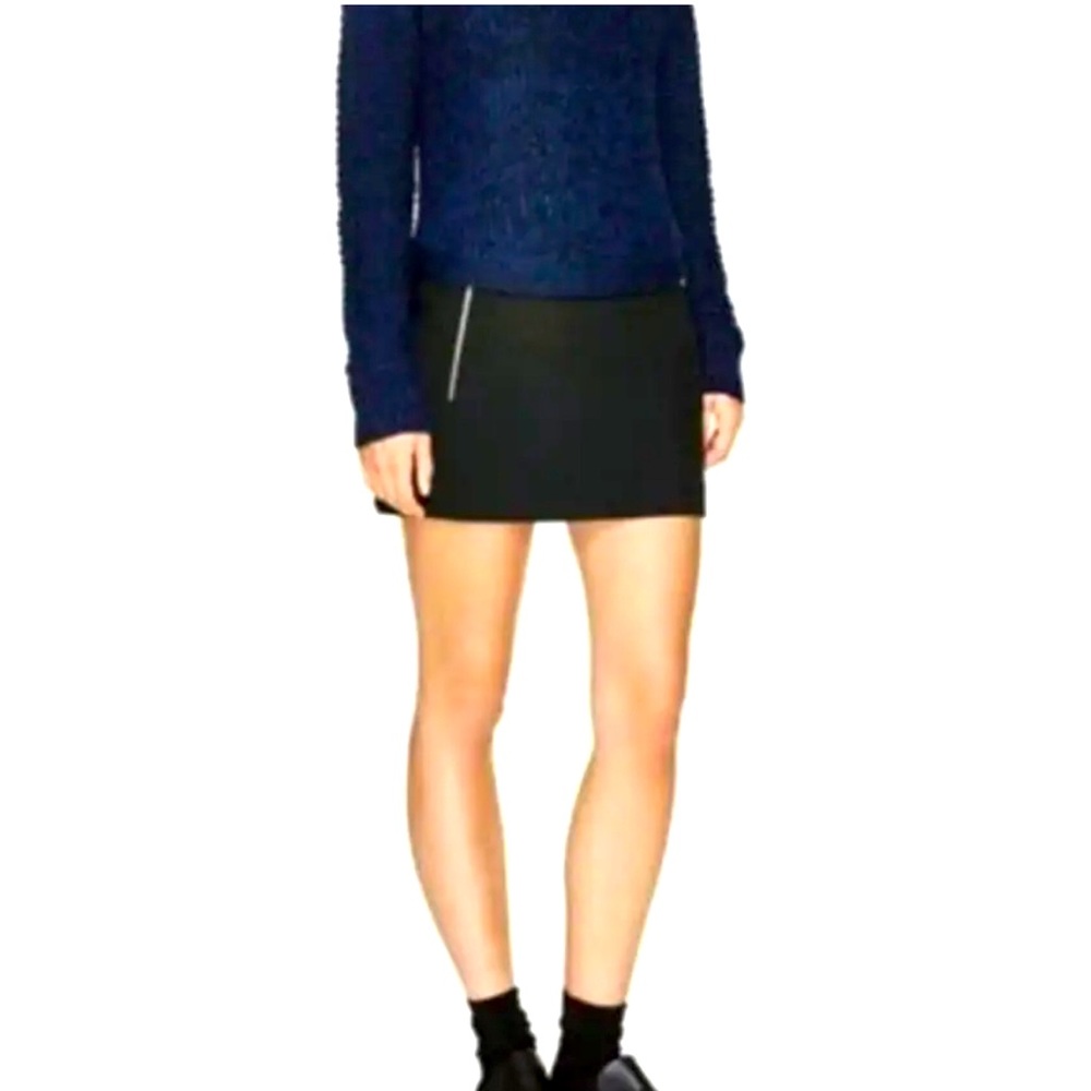 Aritzia Wilfred Moto Zipper Pocket Clairaut Mini Skirt Black Lined Womens Size 4